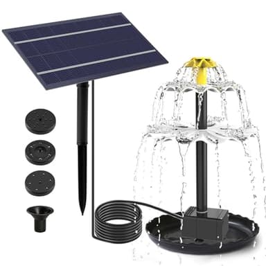 Bomba De Agua Solar Para Estanque, Fuente De Agua Decorativa, Fuente Solar Jardin Exterior, Bomba Solar Para Fuente De Agua, Bomba Agua Con Panel Solar Terraza Jardín Cascada Baño De Pájaros (2.5W)
