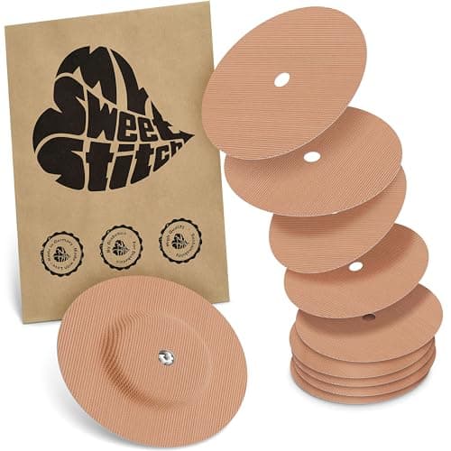 MySweetStitch | Esparadrapo para Freestyle Libre 1 & 2 Sensor con AGUJERO DE VENTILACIÓN | 10 unidades | Redondo | exterior: 65mm, interior: Ø 6mm | Beige
