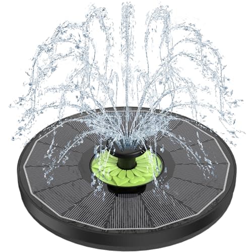 SZMP 2025 Nuevo Fuente Solar 3.5W, Bomba de Agua Solar Vidrio con 7 Boquillas & 4 Fijadores Fuente para Estanque para Jardín, Estanque, Exterior, Baño de Pájaros, Recipiente para Peces (Negro)