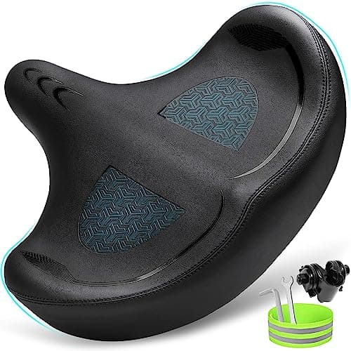 CDYWD Sillin Bicicleta Muy Comodo Hombres y Mujeres, Extra Ancho, Acolchado Suave en Forma de ala, Antiprostatico Asiento Bicicleta, Sillín Bicicleta para MTB, Ebike, City Bike, Bicicleta Estática