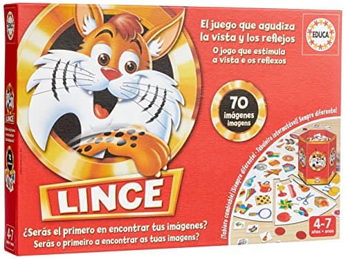 Educa - Lince 70 Imágenes | El Juego de Mesa Que agudiza la Vista y los Reflejos Mientras te diviertes con la Familia y Amigos | Regalo para Niños a Partir de 4 años (17472)