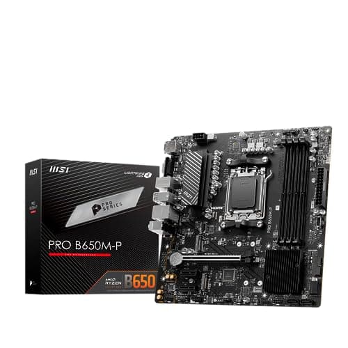 MSI Pro B650M-P Placa Base, ATX, Soporta Procesadores AMD Ryzen Serie 7000, AM5, Memoria DDR5 Boost 6400+MHz/OC, 2 x PCIe 4.0 x16, 2 x M.2 Gen4, 2.5G LAN