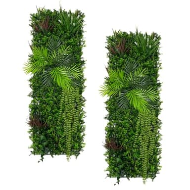 Panel de pared de Jardín Vertical Artificial Alina 50x150cm (set 2 un) | Apto interior y exterior: Resistente a UV y clima | Fácil instalación y bajo mantenimiento | Diseño realista y flexible