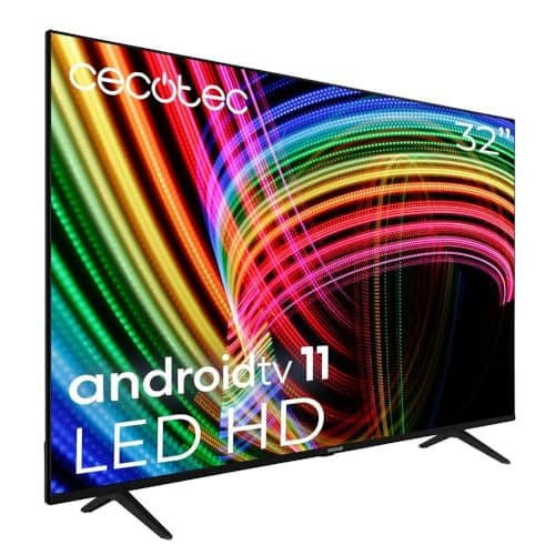 Cecotec Televisor LED 32" Smart TV A3 Series ALH30032. Resolución LED HD, Sistema Operativo Android TV 11, Google Voice Assitant y Chromecast, Modelo 2023