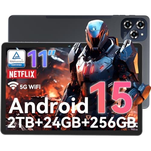 TABWEE W90 Tablet 11 Pulgadas Android 15- Gemini Ai, 8000 mAh, Octa-Core T615, 24GB RAM + 256GB ROM, 2TB Tablet, Widevine L1, 1920*1200 FHD, Tables 4G LTE/ 5G WiFi, Cámara 16MP+8MP, GPS, table con SIM