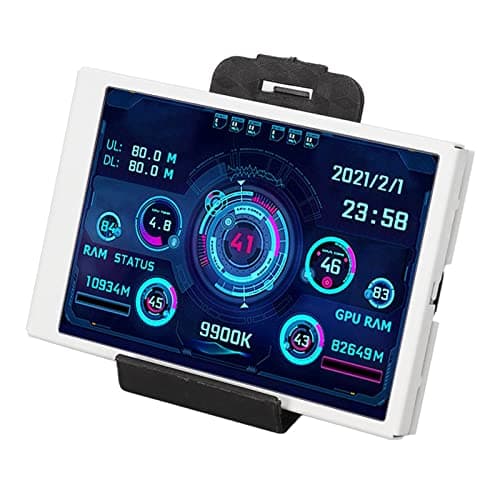 VBESTLIFE Monitor de Temperatura de Computadora de 3.5 Pulgadas, Pantalla IPS de Visualización de Datos de PC, Panel de Sensor de Caja