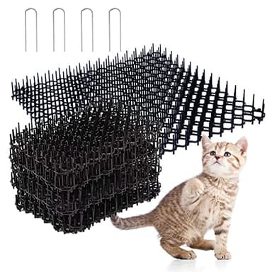 Repelente, 12 Piezas Ahuyentador, Negro Pinchos Anti Gatos, Plástico Repelente Gatos, Auyentar Adecuado para Interior Exterior Césped Jardín Protección de Plantas