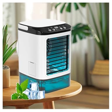 Con Caja De Hielo Aire Acondicionado Portatil, Ventilador Con Hielo Atomización Silenciosa Aire Acondicionado Portátil Sin Tubo