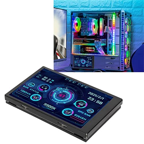 Monitor de Temperatura de Computadora IPS de 3,5 Pulgadas, Pantalla Pequeña para Datos de Disco Duro AIDA64 PC CPU RAM, Monitoreo de Datos en Tiempo Real (Negro)
