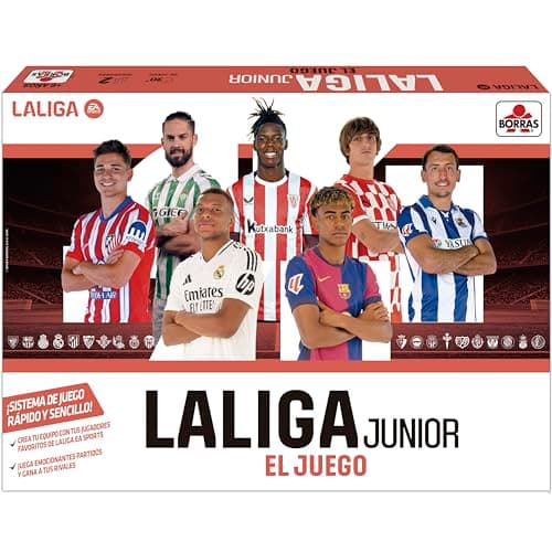BORRAS - El Juego de LALIGA Junior Versión 2024/25, Juego de Mesa de Estrategia para los niños y niñas Amantes del fútbol. A Partir de 6 años. Partidas de 30' (20096)