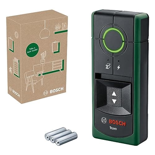 Bosch detector Truvo 2.ª gen. (manejo sencillo con un solo botón, detección fácil de cables con tensión y detector de metales en la pared hasta 70 mm, en caja para e-commerce)