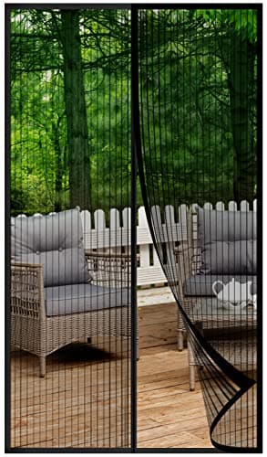 Mosquitera Puerta Magnetica 95x210CM, Cortinas Antimoscas Puerta Exterior con Iman, Cortina Contra Mosquitos con Imanes, Cortinas Antimosquitos para Puertas Exteriores, Fly Curtains for Door(Negro)