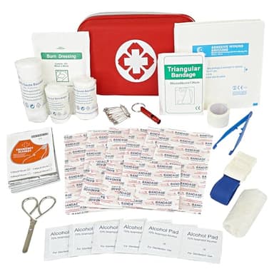 RAPIO® Botiquin de Primeros Auxilios 200 Piezas, Kit Supervivencia, Alcohol, Esparadrapo Tela, Botiquin Coche, Manta Termica Supervivencia, Torniquete, Kit Primeros Auxilios, Botiquin Casa, Camping.