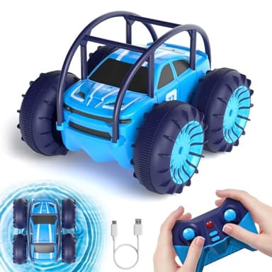 MaxTronic Coche Teledirigido de Carga Directa para Niños - Coche RC Anfibio 2.4G 360° - 15KM/H - 4WD - Coche de Acrobacias Todoterreno con LED Ajustable - Niños y Niñas de 3-12 Años