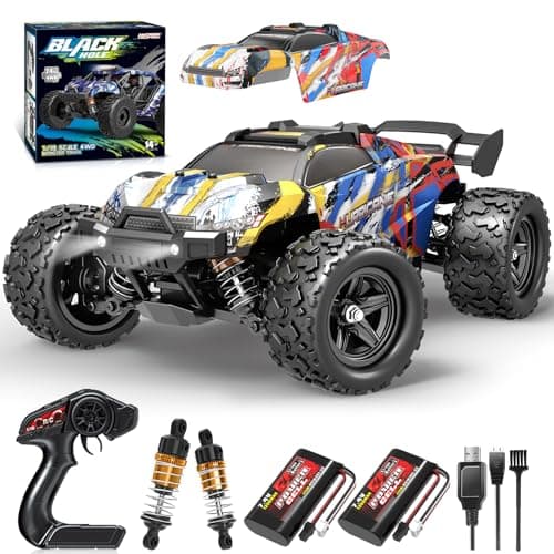 JONRRYIN Coche Teledirigido 40KM/H, 1:18 4WD Coche Radiocontrol Alta Velocidad, 2.4GHz Offroad Coche con 2 Baterías 60min, Vehículo Todoterreno RC Crawler para Niños Adultos Cumpleaños Navidad Regalo