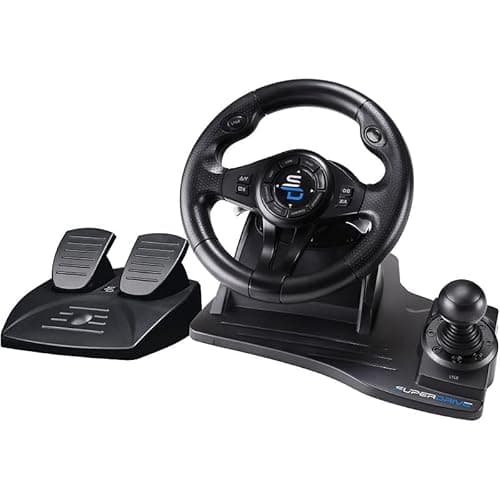 Subsonic Volante Superdrive GS550 Racing con pedales, levas de cambio, palanca de cambios y vibración para Switch, Xbox Serie X/S, PS4, Xbox One y PC (programable para todos los juegos)