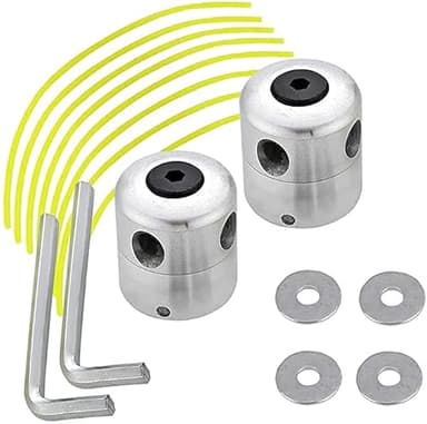 ND Desbrozadora Repuestos, 2Pcs Aluminio Cortacésped, Cabezal Desbrozadora Universal, Aluminio Cabezal Desbrozadora, para Desbrozadora de Césped (Plata)