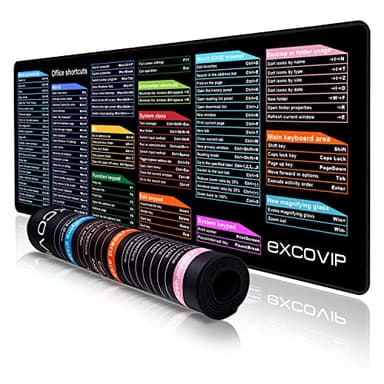 tecla de Acceso rápido Alfombrilla de ratón Juegos excovip XL Alfombrilla Ordenador Gaming Mousepad Tela Suave antidesgaste Mouse Pad de Goma XXL Bandeja Teclado y Raton 800 * 300 cm EXCOVIP 9124