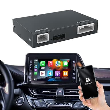 CARabc Adaptador de coche inalámbrico Carplay Android para Toyota con Entune2.0 2014-2019, apto para CH-R/Tundra/RAV4/Corolla/Auris/Camry/Avalon/Prius/Highlander/Sienna,gris oscuro
