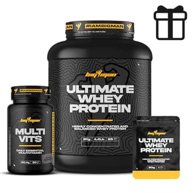 Pack BigMan Ultimate Whey Protein 2 kg + MULTI VITS Perlas 30 caps + MUESTRAS | Aumenta el crecimiento muscular | Entrenamientos intensos | Máxima asimilació (Cookies)