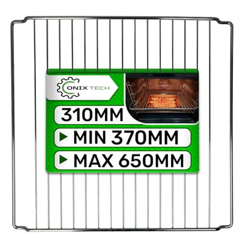Ajustable Rejilla Horno Universal o Frigorífico con una Longitud Mínima de 370 mm una Longitud Máxima de 650 mm y una Anchura de 310 mm - Garantía de 5 Años - ONIX TECH