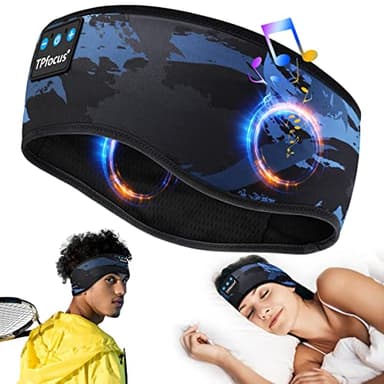 TPfocus Auriculares para Dormir ASMR Auriculares Inalambricos Bluetooth Regalo Hombre y Mujer,Sleep Headphones Sonno Auricularse Cascos Inalambricos Bluetooth Recargable Auricularse (Azul)