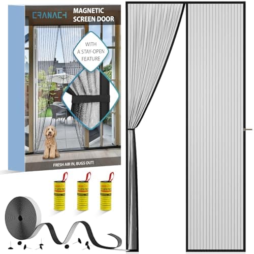 Cortina Mosquitera Puerta Magnetica con Imanes: 90x210, Bonus Atrapa Moscas, Mosquiteras para Puertas Magnetica Mosquitera Magnetica Puerta Cortinas Mosquitera Puerta Exterior Cortina Antimosquitos