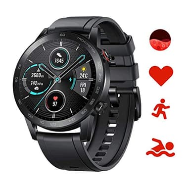 HONOR Magic Watch 2 46mm Smart Watch Tracker Actividad Fitness Frecuencia cardíaca Monitor SpO2 14 días en Espera micrófono Altavoz Integrado, GPS, 15 Modos de Fitness, para Android, 5 ATM (Negro)