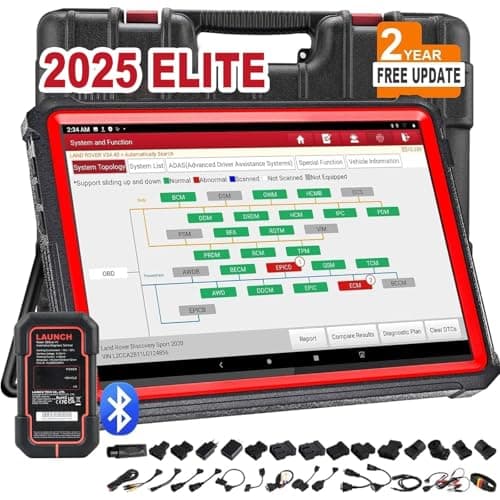 LAUNCH X431 PRO3S+ Profesional Maquina Diagnosis Coche multimarca,Escáner de Todo el Sistema, 55+ reinicio de reaprendizaje, Vin automático, codificación en línea, función guiada, Bluetooth 10.1 "