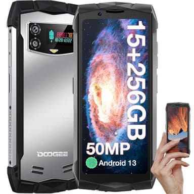 DOOGEE Smini (2024) Movil Resistente Agua y Golpes 15GB+256GB(TF 2TB), 4.5'' QHD Pantalla Android 13 Móvil Todoterreno, Cámara Dual IA de 50MP Batería 3000mAh 4G Dual SIM GPS/NFC/IP68/Face ID