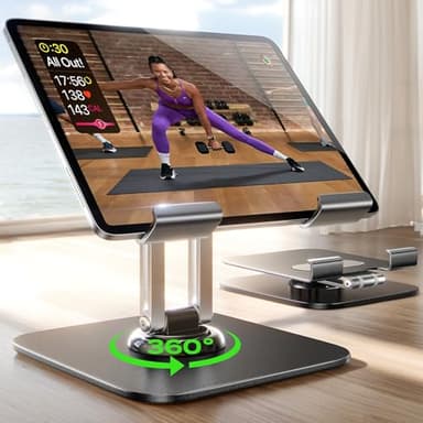 LISEN Soporte Tablet para iPad Mesa Multiángulo, Metal Atril Tablet Stand para Kindle/iPad 10th Air Mini Pro 2024/ Samsung Galaxy Tab/Ebook/Xiaomi, Accesorios Escritorio para Tablets 4,0-12,9"