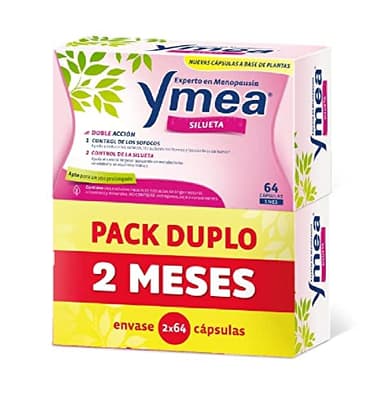 Ymea Menopausia Silueta, Control de Sofocos y Figura, Tratamiento 2 Meses - Pack Duplo 2 x 64 Cápsulas