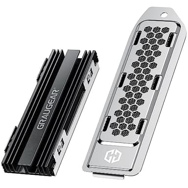 Disipador térmico GRAUGEAR para SSD M.2 NVMe 2280 - compatible con Playstation 5, PS5 Slim, kit de refrigeración completo con cubierta antipolvo.