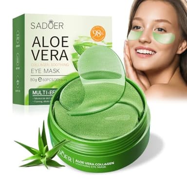 60 PCS Parches Ojos Bolsas y Ojeras,Parches Ojos,Atenuar Las Ojeras y Las Bolsas De Los Ojos y Mejorar Las LíNeas Finas,Hidratante Anti Edad,y Hacer Que La Piel De Los Ojos Esté Firme,Hidratada