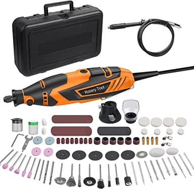 Vastar Juego de Mini Amoladora y Mini Taladros Electricos 212PCS, 6 Velocidades Ajustable, 8000-35000RPM - Tiene Las Funciones de Cortar, Grabar, Perforar, Esmerilar, Pulir