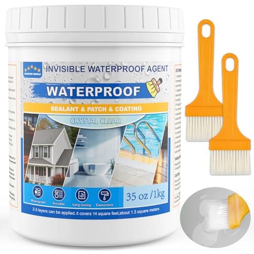 Sellador Líquido Impermeable 1KG, Revestimiento Impermeable | Impermeabilizante Transparente para Interior y Exterior | Antifugas para Baño, Cocina, Techo, Pared, Terraza y Balcón