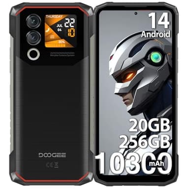 DOOGEE Blade 10 MAX Movil Irrompible, 20GB+256GB/2TB Movil Resistente Android 14, 10300mAh Móvil Rugerizado, Pantalla trasera multifunción de 1,54’’ con Pantalla de 6,56’’ Movil, 50MP+8MP, NFC,Face ID
