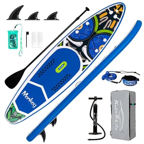 FunWater Tabla De Stand Up Paddle Inflable Tabla De Surf Sup Accesorios Completos para Tabla De Paddle Paddle Ajustable, Bomba, Mochila De Viaje, Correa De Seguridad, Funda Impermeable para Móvil