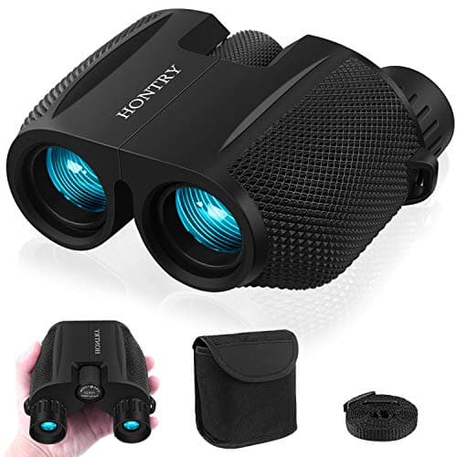 Hontry Prismaticos para Adultos y Niños, Compacto Prismáticos 10x25 para Observación de Aves, Teatro y Conciertos, Caza y Juegos Deportivos