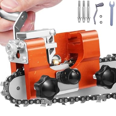 Sonekin Afilador Cadena Motosierra, Portátil Afilador de Cadenas de Motosierra, Manivela Afilador de Motosierra, Afilador Motosierra con Cabezal de Afilado, Adecuado Para Todo Tipo de Motosierras