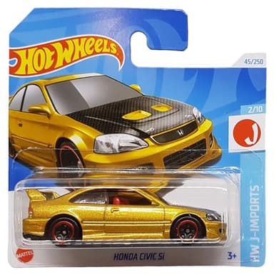 Hot Wheels - Honda Civic SI - HW J-Imports 2/10 - HTC41 - Short Card - Gold metallic - Mattel 2024