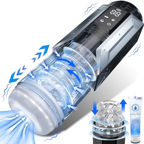 Masturbador Masculino Juguetes Sexuales para Hombres - Masturbádores Masculino Automatico con 7 Modos de Succión & Vibración & Telescópico & Rotación, Juguetes Eróticos para Hombre Sexuales Vagina