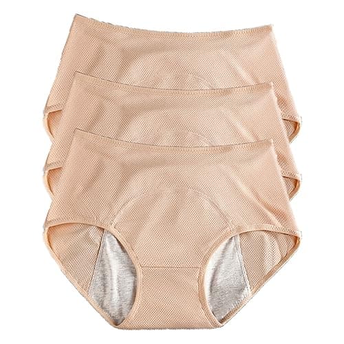 REUset 3pcs bragas de fuga orinaria para mujer, lavables, bragas incontinencia para mujer, antifugas, orinarias, transpirables, lavables impermeables, bragas incontinencia para el ciclo menstrual, A,