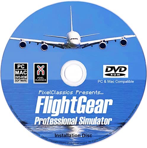 FlightGear Flight Simulator 2023 X Flight Sim Plane & Helicopter, incluyendo 600+ aeronaves en DVD CD Edición Estándar Compatible con Microsoft Windows 11, 10, 8.1, 8, 7, Vista PC y Mac OS