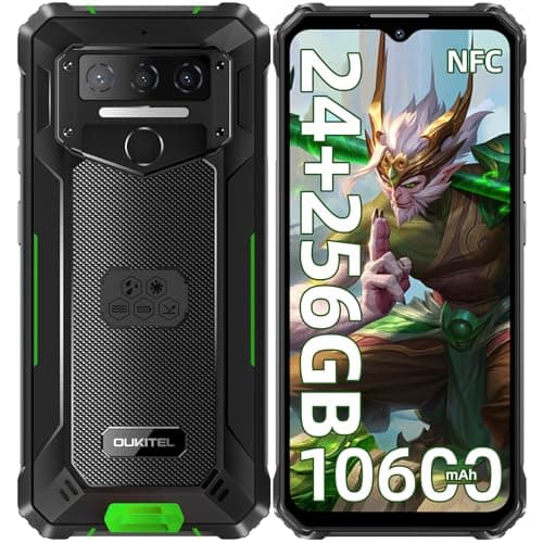 OUKITEL WP23 Plus Movil Resistente (2025), 10600mAh 24GB RAM+256GB ROM/1TB Móvil Irrompible, 6.52" HD Teléfono Móvil Android 14, Cámara 13MP+5MP, 4G Dual SIM/NFC/GPS/OTG/Face ID/IP68/IP69K Movil-Verde