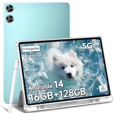 OUKITEL OT9 Android 14 WiFi Tablet 11 Pulgadas - 16GB+256GB(1TB TF) Gaming Tableta Batería 8000mAh Tableta Táctil Widevine L1, 13MP+5MP | Face ID | Altavoces Duales | BT5.0 | 5G WiFi | 3.5 mm Jacobo