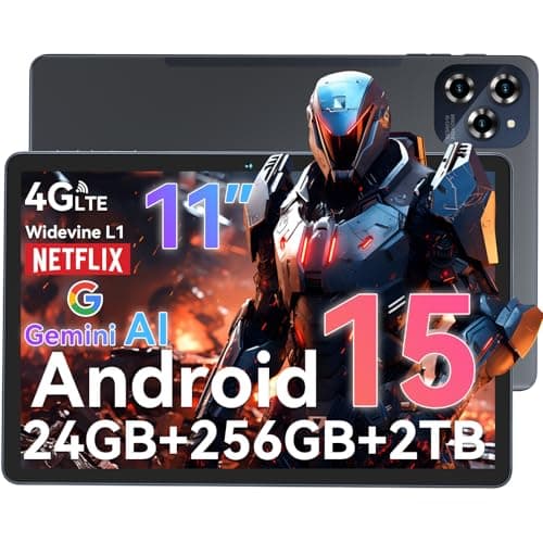 TABWEE W90 Android 15 Tablet 11 Pulgadas - Gemini Ai, 24GB RAM+ 256GB ROM, 2TB Table, Octa-Core T615, Widevine L1, 1920*1200 FHD, Tables 4G LTE/ 5G WiFi, 8000 mAh, Cámara 16MP+8MP, GPS, Tablet Gaming