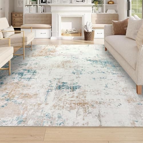 Homcomodar Alfombra Salon Beige 160x230cm Antideslizante Alfombras Lavables en Lavadora Alfombra Habitacion Dormitorio Comedor Modernas Tapete Quarto Pelo Corto