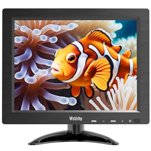 Wstirhy Monitor 9,7 Pulgadas 1024 x 768 LED pequeño con HDMI VGA AV BNC USB, Monitor CCTV para PC, Ordenador, Altavoz Integrado