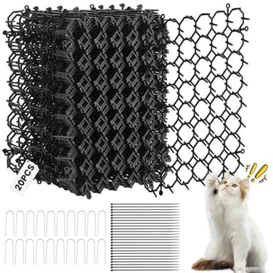 20 Piezas Alfombrilla Anti Gatos, 20 x 15 cm Repelente Gatos, Ahuyentador Gatos con Puntas, Pinchos Anti Gatos, para Evitar Que los Animales se acerquen Adecuada para Jardines Interiores y Exteriores